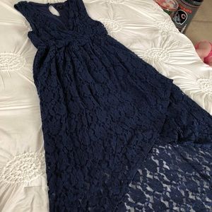 Torrid Navy Lace Hi- Low Dress